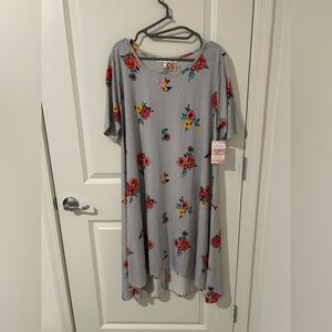 Floral Bird Striped Dress